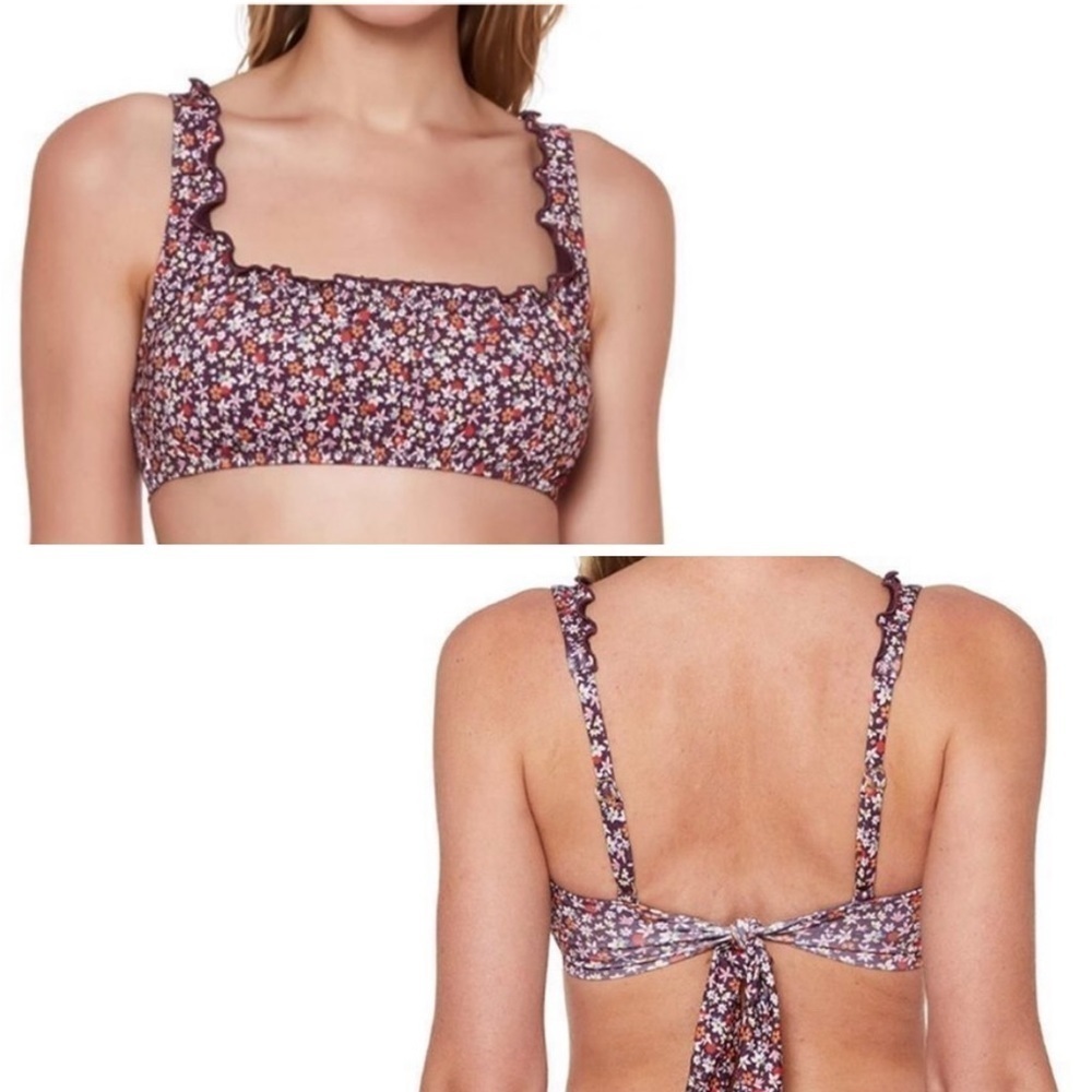Sanctuary Ruffle Retrograde Bikini Top Size XL NWT